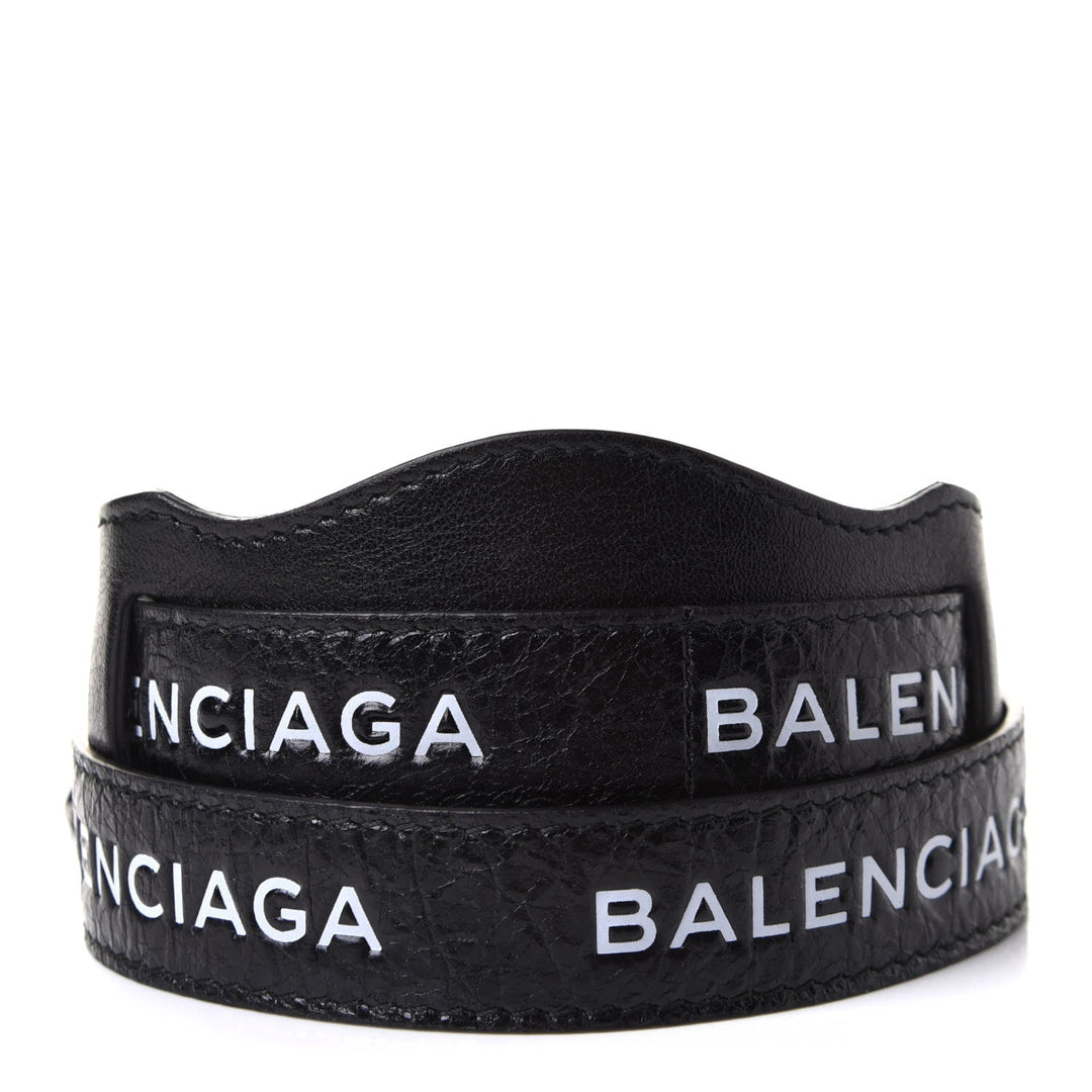 Balenciaga Classic City Black Arena Leather Logo Strap Satchel 505550