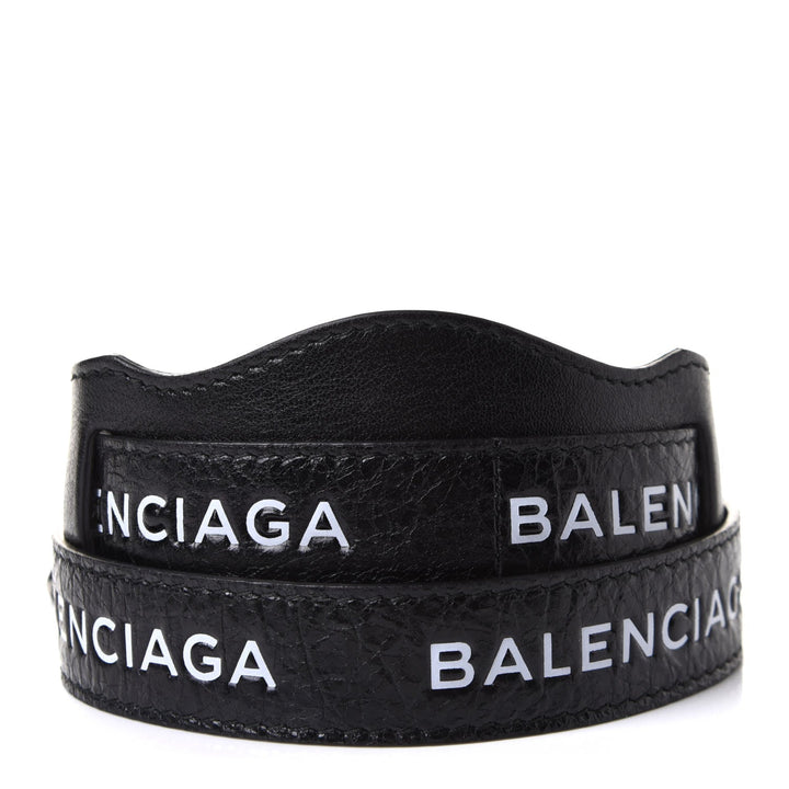 Balenciaga Classic City Black Arena Leather Logo Strap Satchel 505550