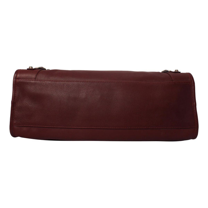 Balenciaga Classic City Bordeaux Red Leather Shoulder Bag 115748