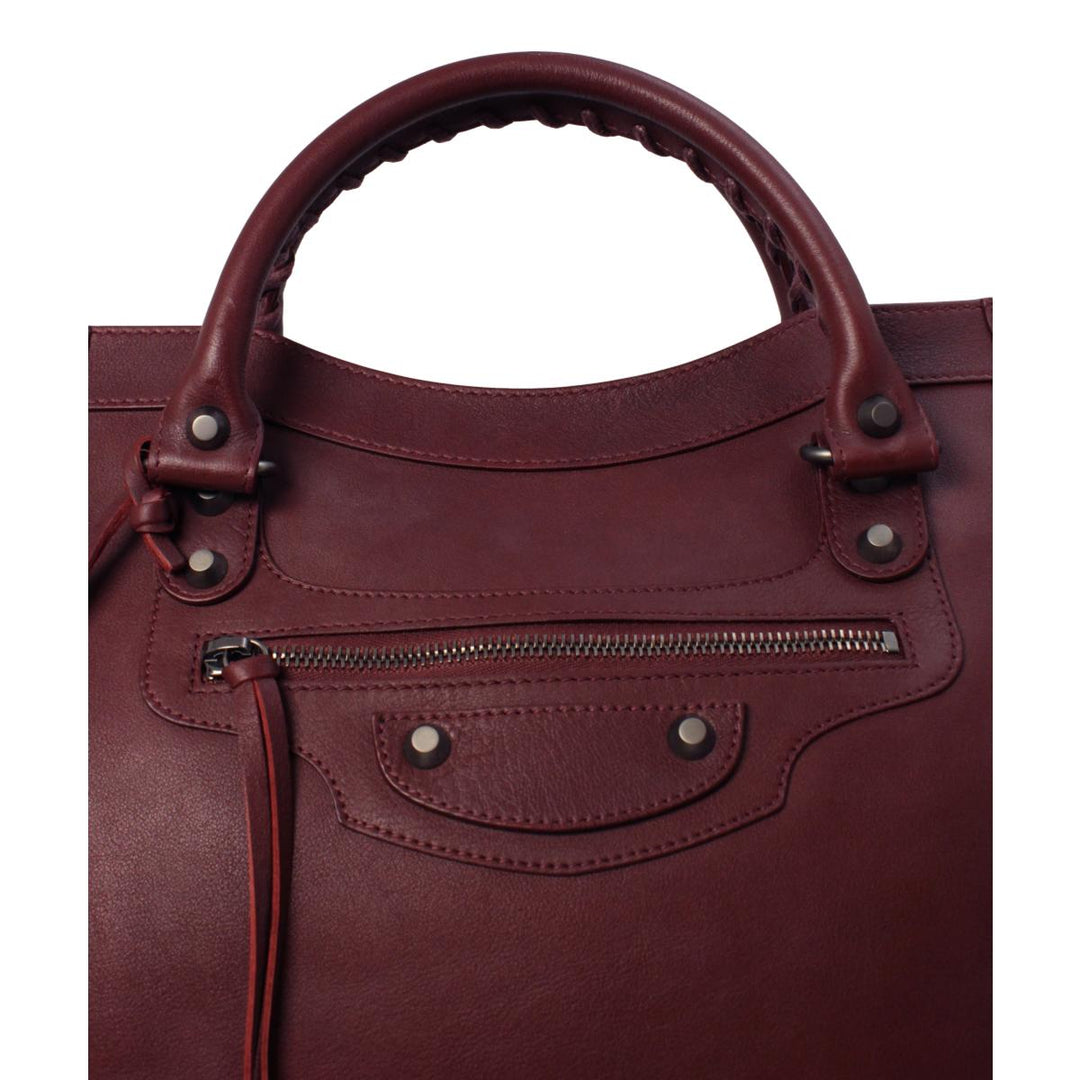Balenciaga Classic City Bordeaux Red Leather Shoulder Bag 115748