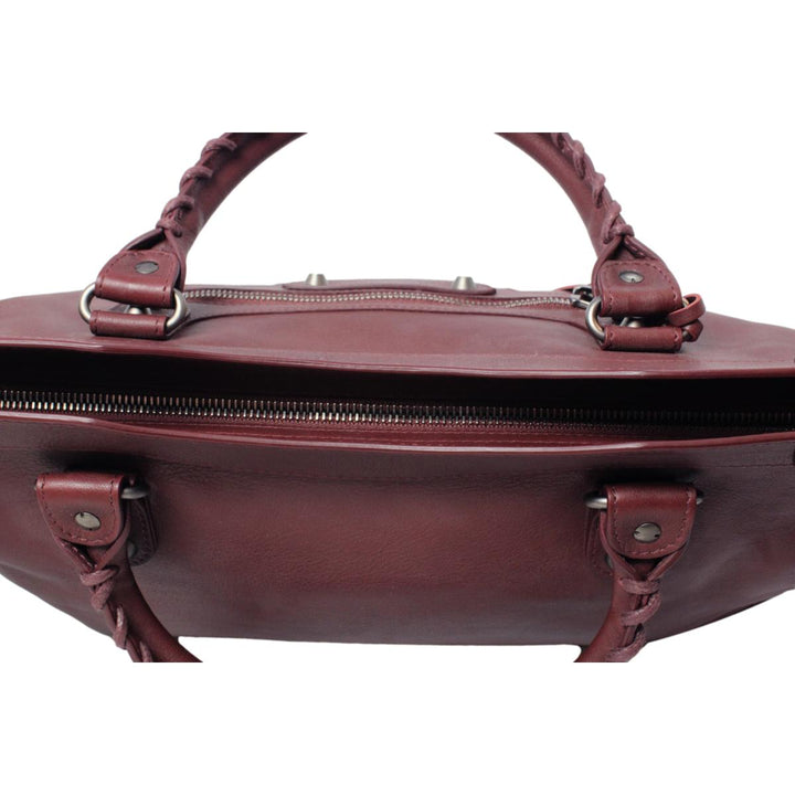 Balenciaga Classic City Bordeaux Red Leather Shoulder Bag 115748