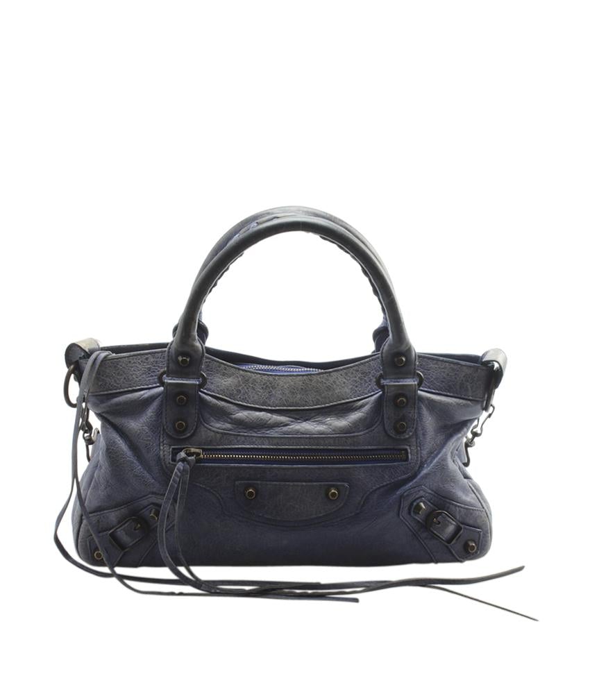 Balenciaga Classic First Blue Agneau Leather Shoulder Bag