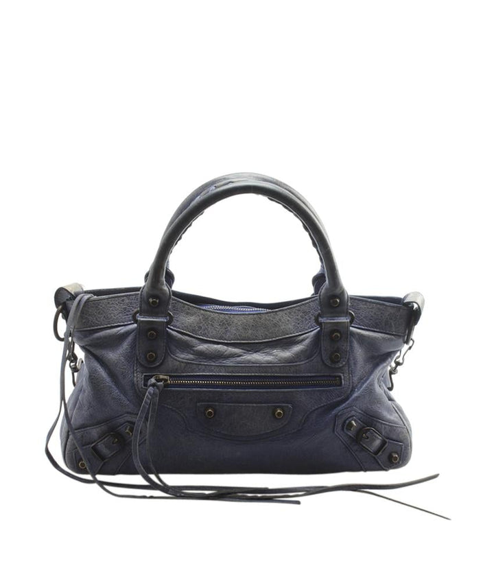 Balenciaga Classic First Blue Agneau Leather Shoulder Bag