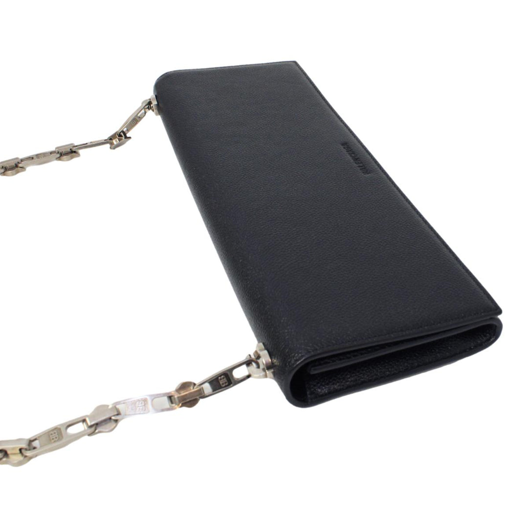 Balenciaga Essential Black Calfskin Leather Chain Shoulder Bag 657232
