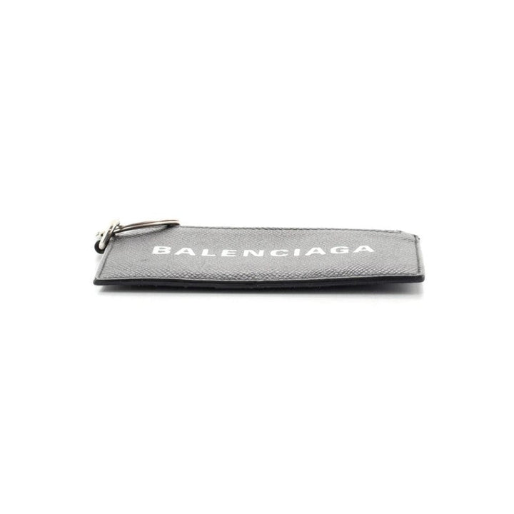 Balenciaga Cash Black Leather Lanyard Card Holder Wallet 594548