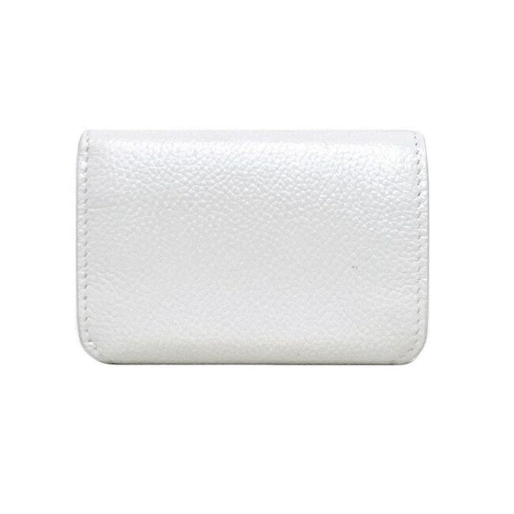 Balenciaga Everyday White Leather Logo Mini Trifold Wallet 593813