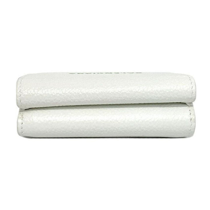 Balenciaga Everyday White Leather Logo Mini Trifold Wallet 593813