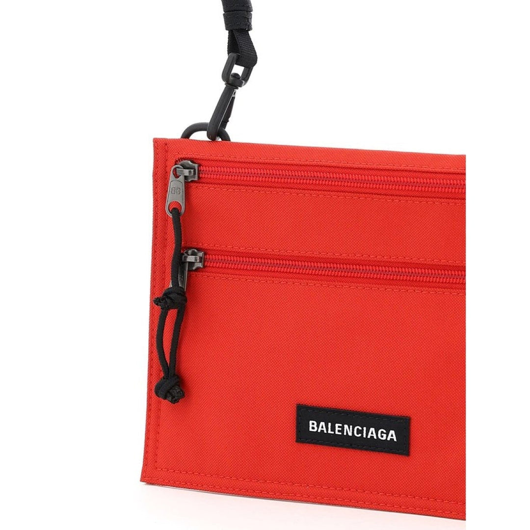 Balenciaga Explorer Pouch Bright Red Nylon Logo 618379