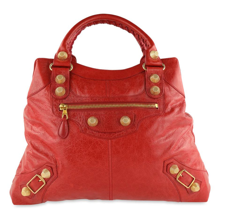 Balenciaga Giant 12 Red Leather Tote