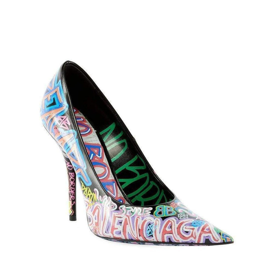 Graffiti-printed Leather Pumps