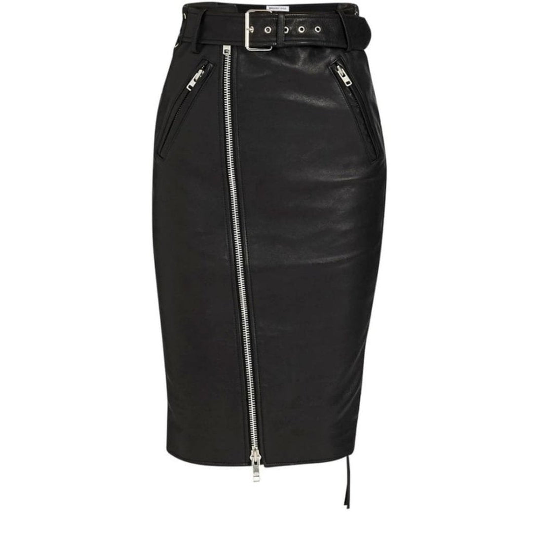Balenciaga-Leather Pencil Skirt - Runway Catalog