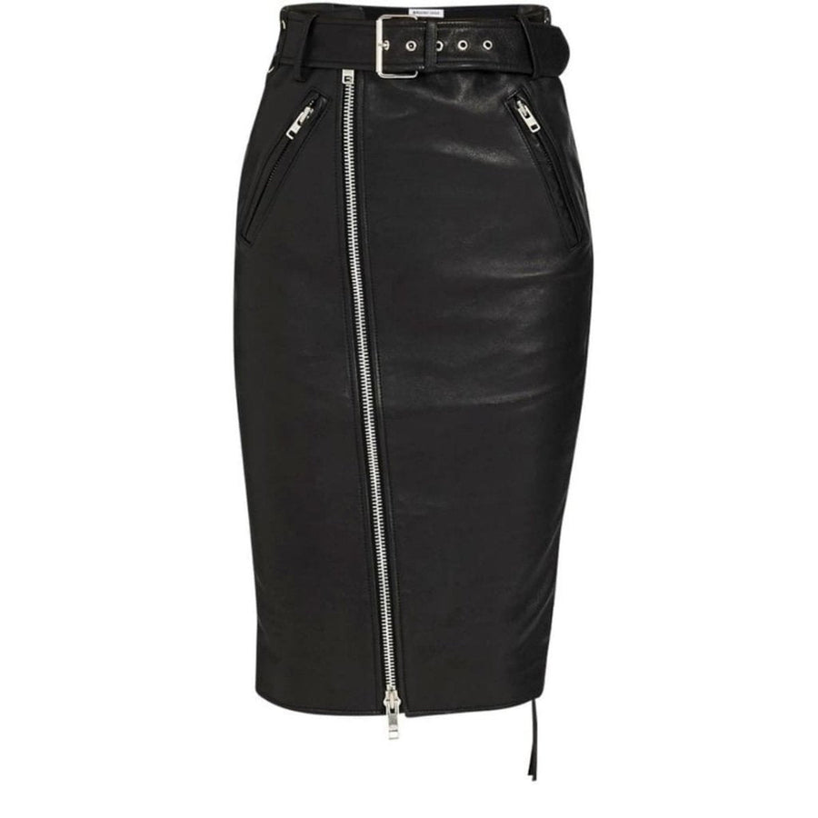 Balenciaga-Leather Pencil Skirt - Runway Catalog