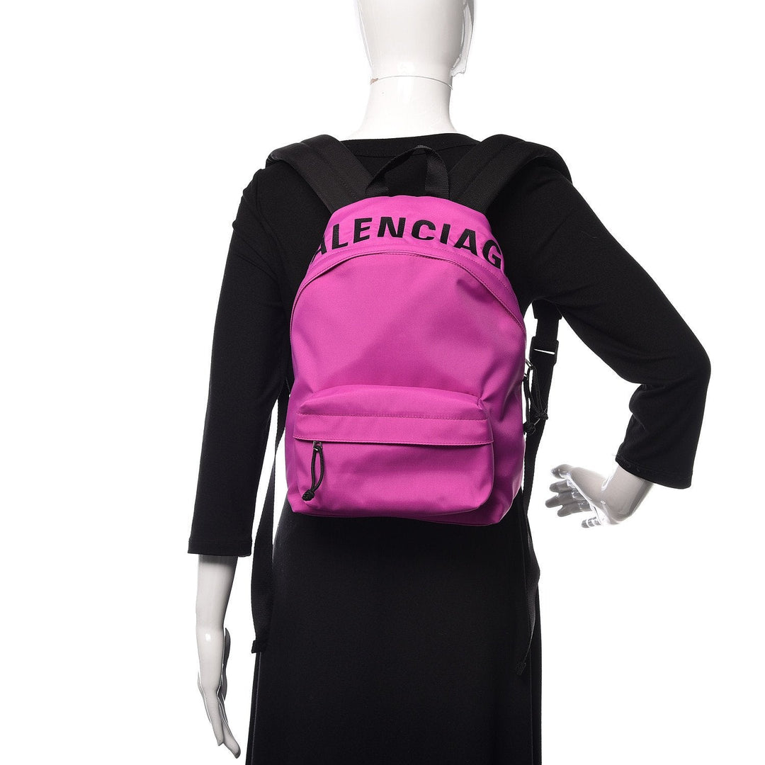 Balenciaga Logo Wheel Sport Nylon Pink Backpack 565798