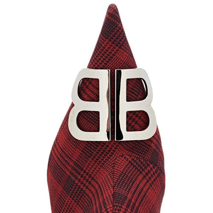 Logo Plaid Canvas Ankle Boots