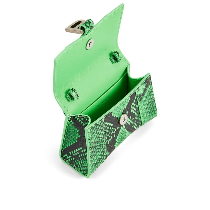 Mini Hourglass Leather Bag In Python Print
