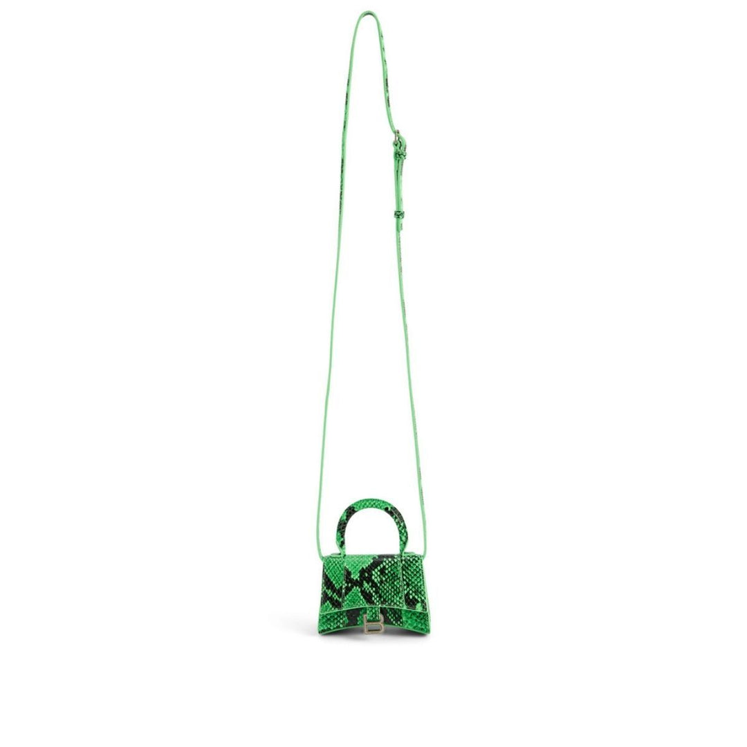 Mini Hourglass Leather Bag In Python Print