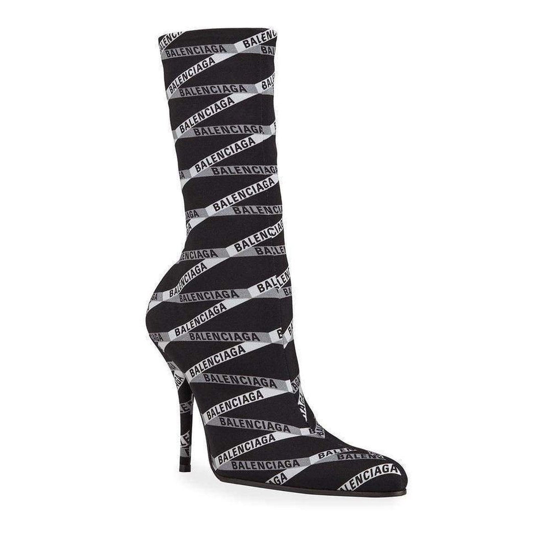 Balenciaga-Monogram Round Booties - Runway Catalog
