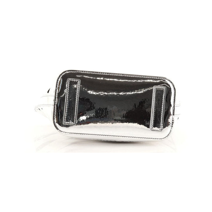 Balenciaga Neo Basket Metallic Silver Leather Small Satchel Bag 630708