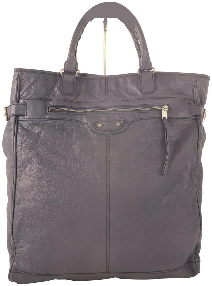 Balenciaga Purple Calfskin Leather Tote