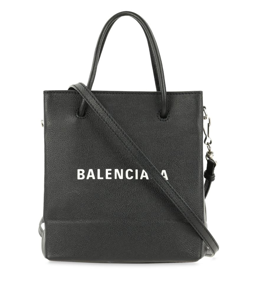 Balenciaga Shopping Tote Xxs Black Leather Satchel