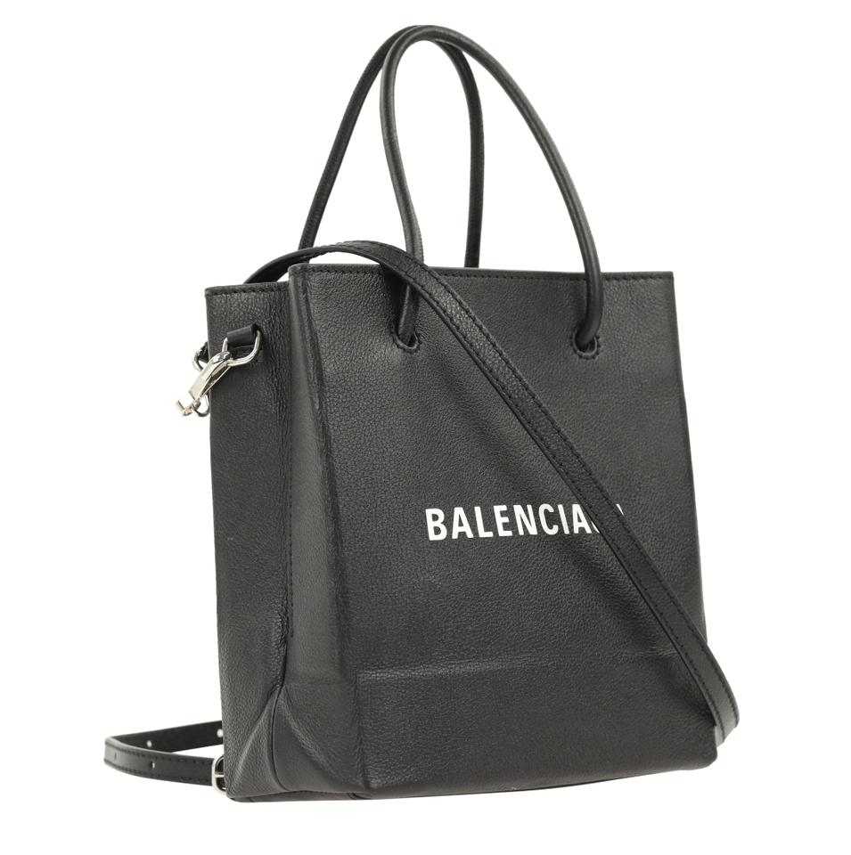 Balenciaga Shopping Tote Xxs Black Leather Satchel