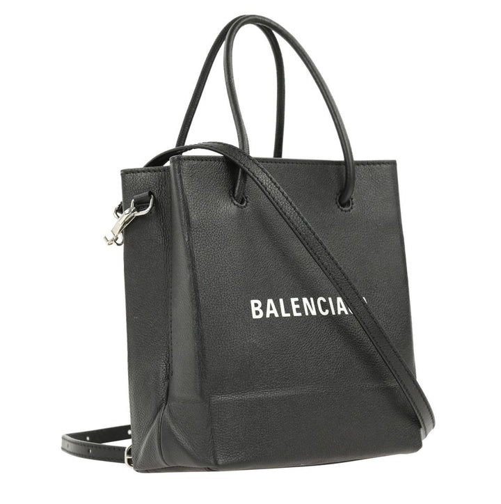 Balenciaga Shopping Tote Xxs Black Leather Satchel
