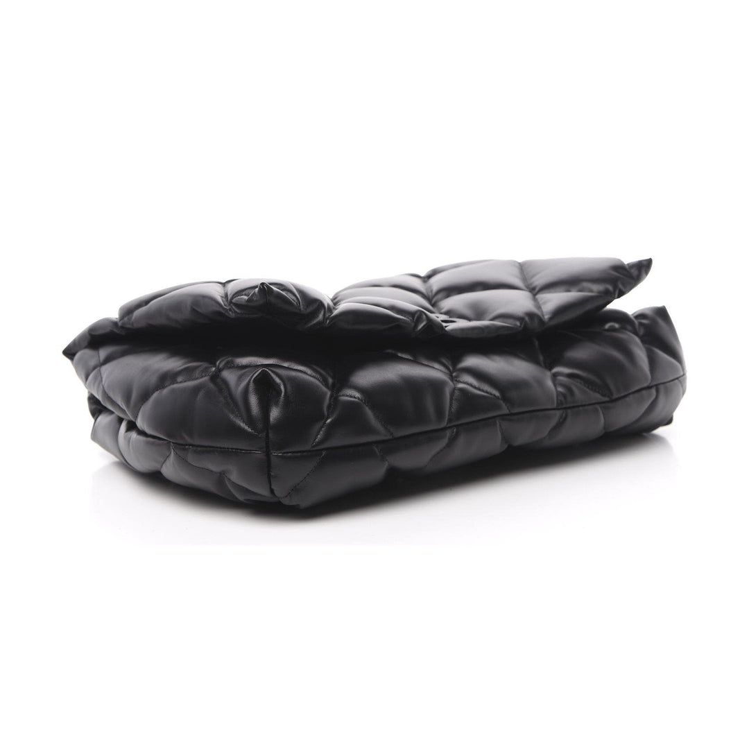 Balenciaga Touch Black Nappa Leather Quilted Puffy Clutch Bag 624947