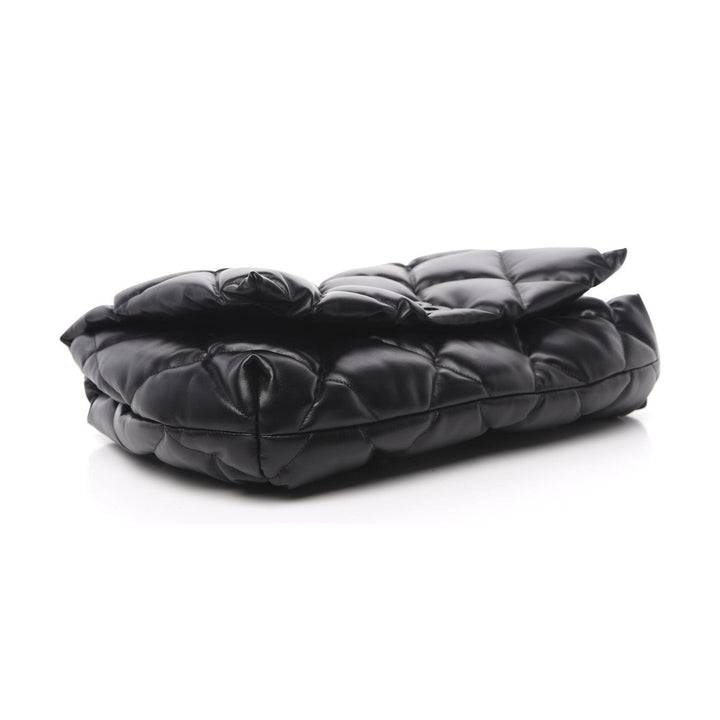 Balenciaga Touch Black Nappa Leather Quilted Puffy Clutch Bag 624947