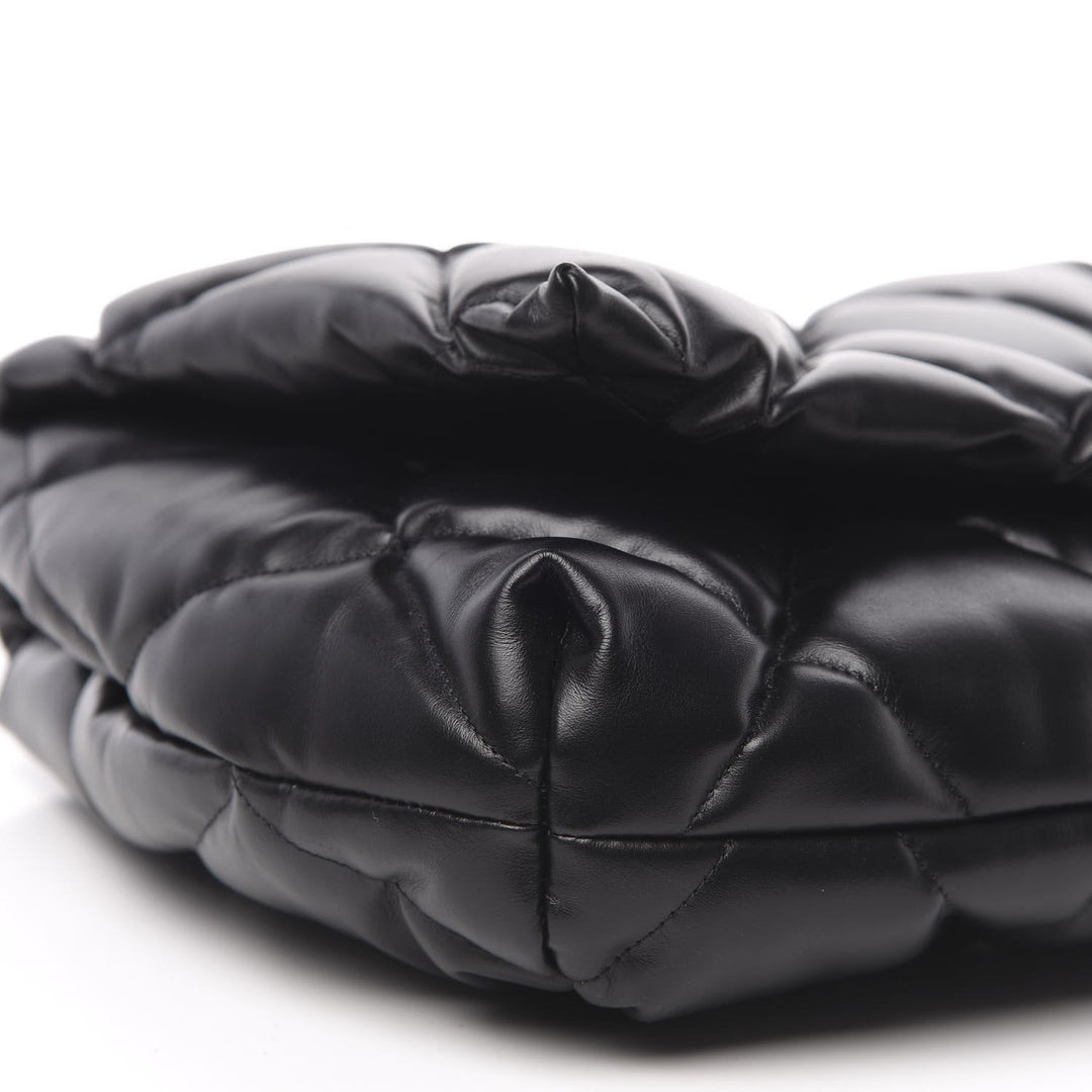 Balenciaga Touch Black Nappa Leather Quilted Puffy Clutch Bag 624947
