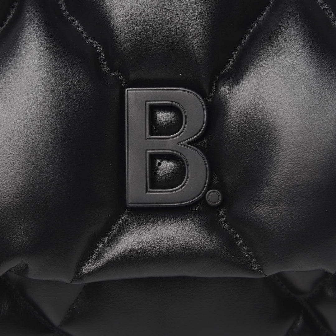 Balenciaga Touch Black Nappa Leather Quilted Puffy Clutch Bag 624947