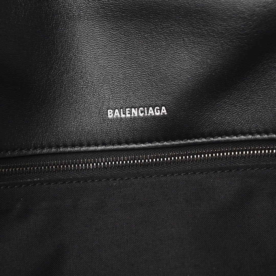 Balenciaga Touch Black Nappa Leather Quilted Puffy Clutch Bag 624947