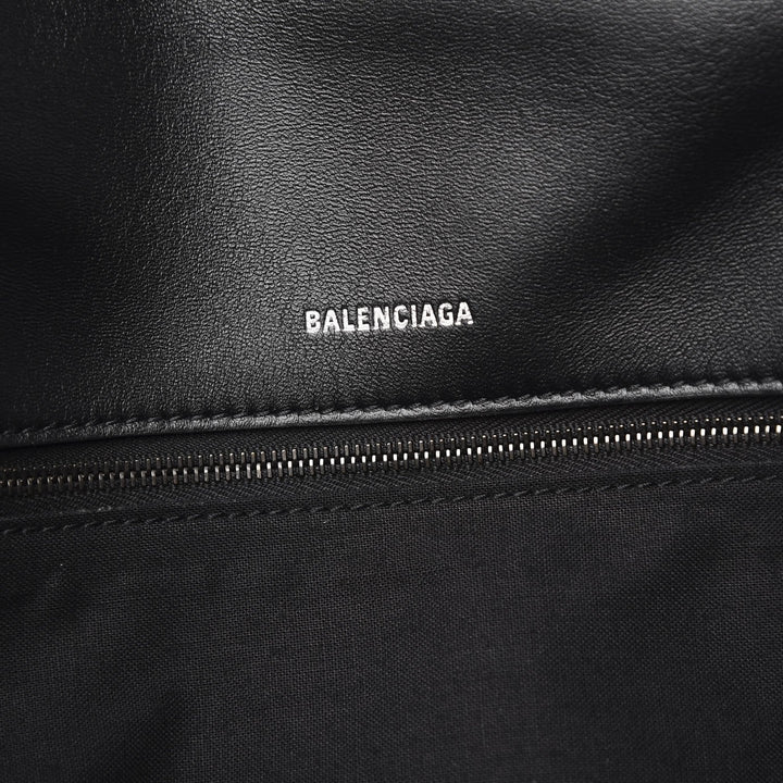 Balenciaga Touch Black Nappa Leather Quilted Puffy Clutch Bag 624947