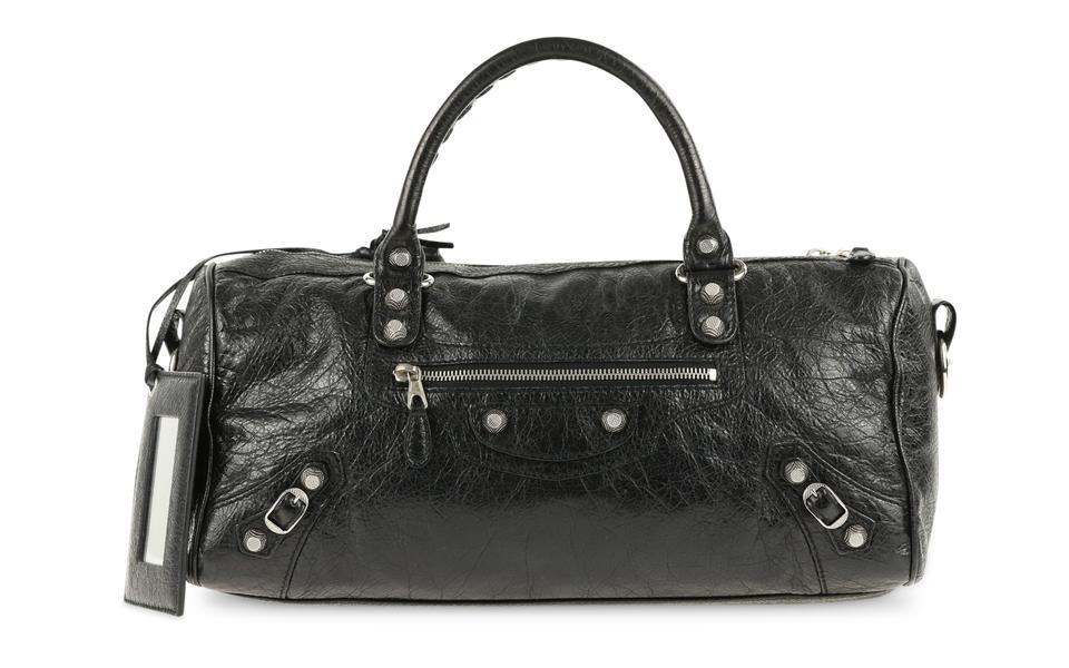 Balenciaga Twiggy Classic Studs Maxi Handbag Black Leather Tote