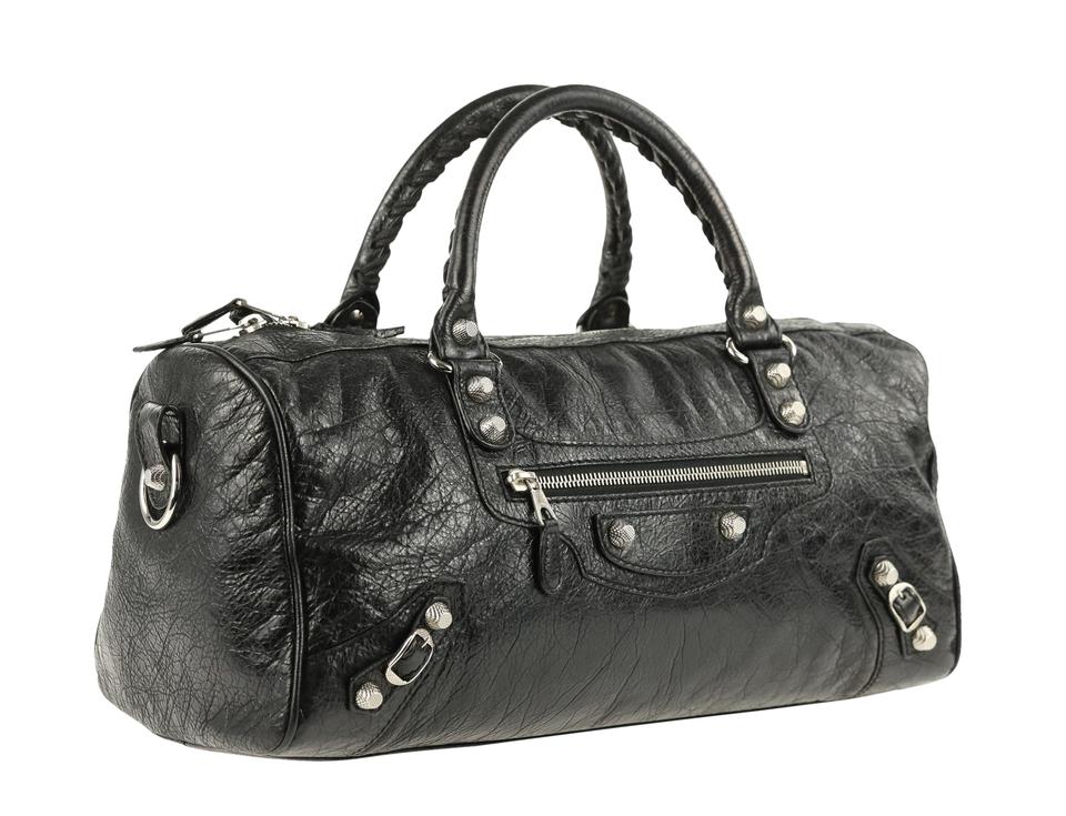 Balenciaga Twiggy Classic Studs Maxi Handbag Black Leather Tote