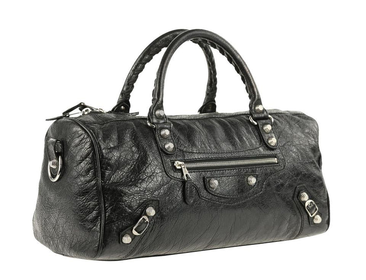 Balenciaga Twiggy Classic Studs Maxi Handbag Black Leather Tote