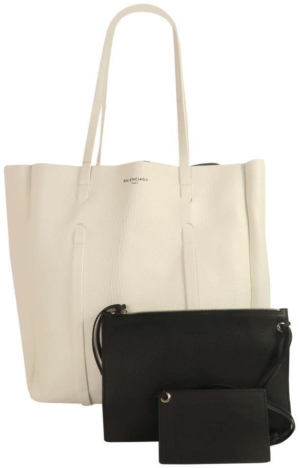 Balenciaga W Everday W/P White Calfskin Leather Tote