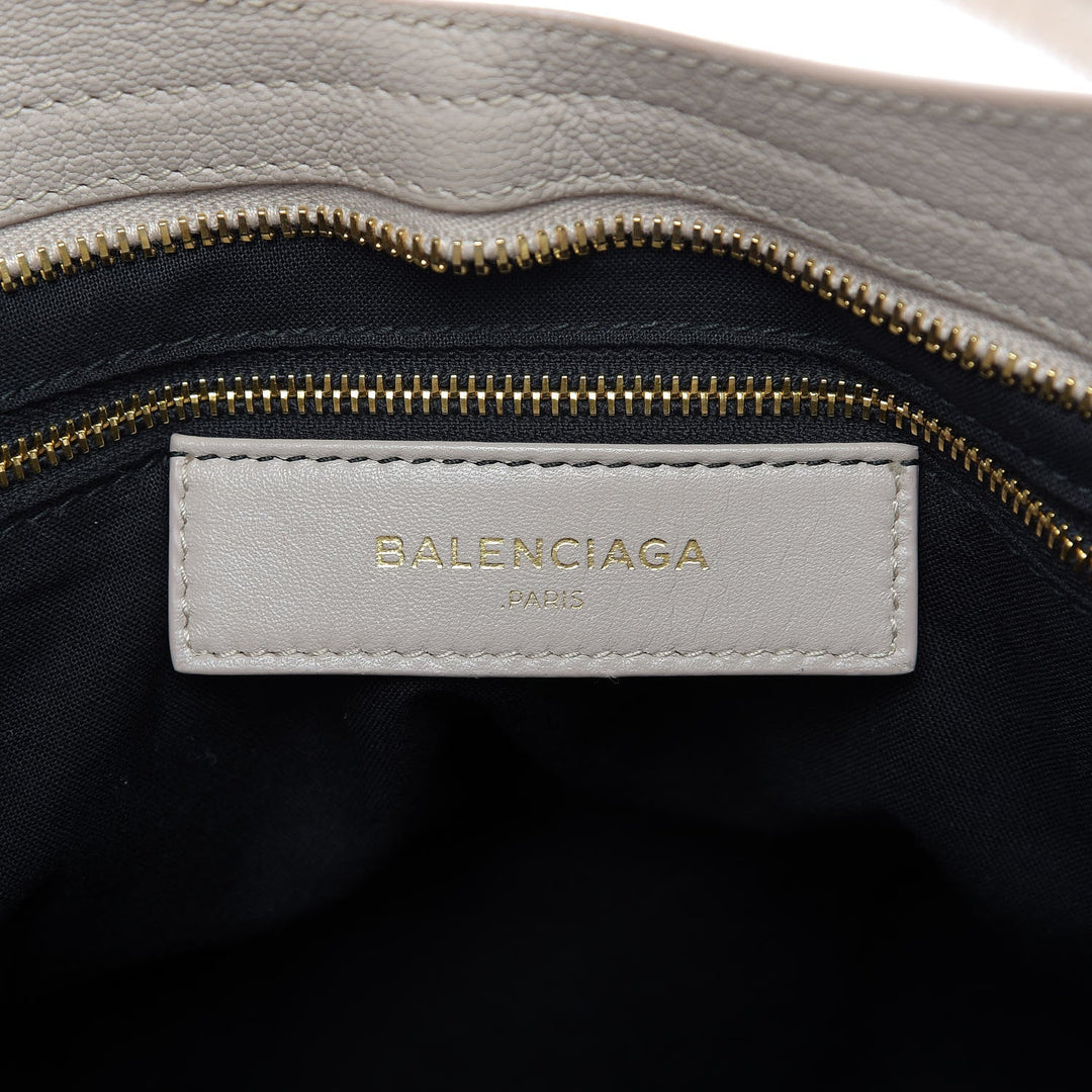 Balenciaga City Praline Beige Shiny Goat Leather Shoulder Bag 390154