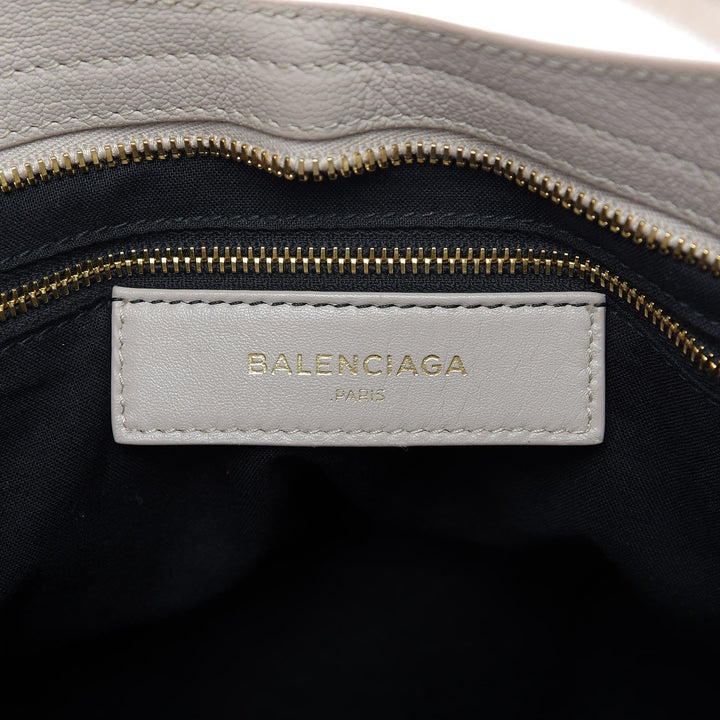 Balenciaga City Praline Beige Shiny Goat Leather Shoulder Bag 390154