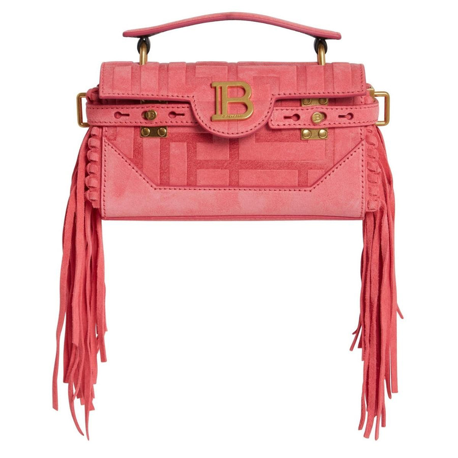 Balmain-B-Buzz 19 Suede Baguette Bag - Runway Catalog