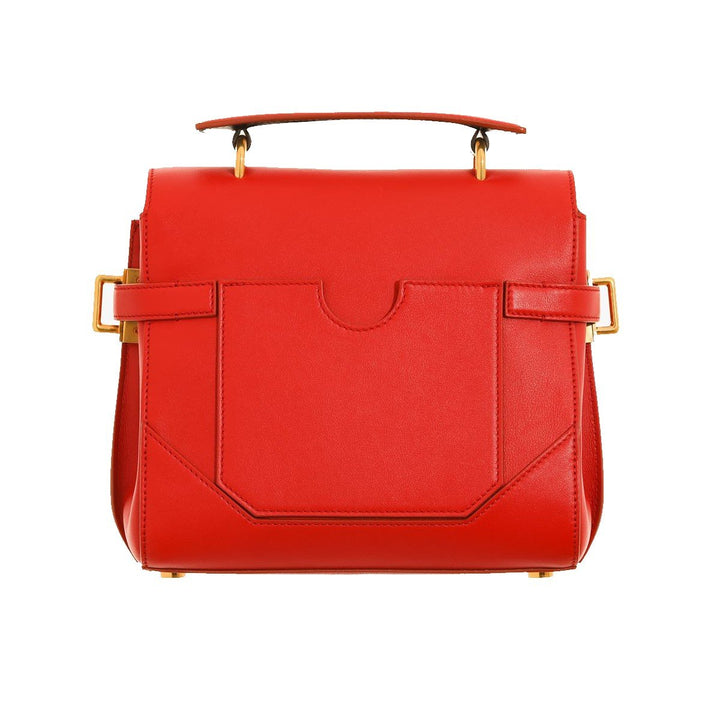 Balmain B-Buzz 23 Red Leather Top Handle Satchel Handbag UN1S526
