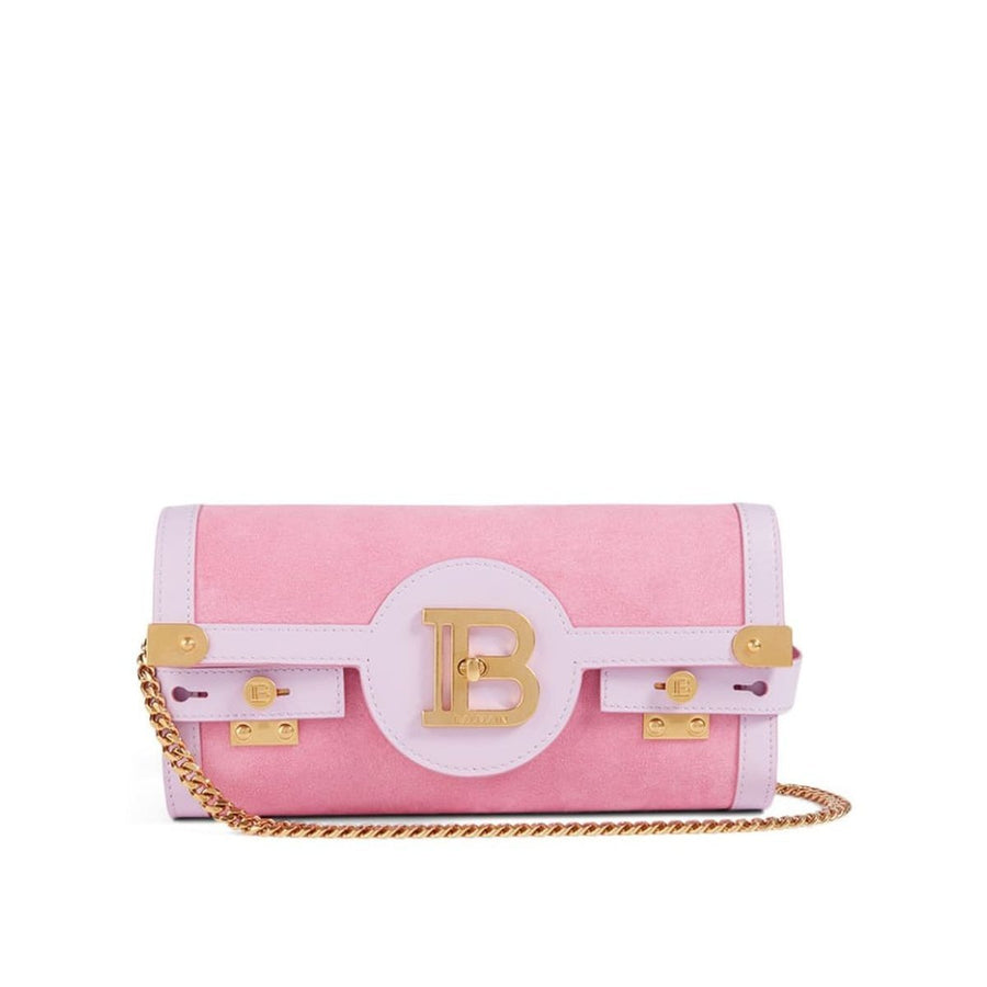 Balmain-B-Buzz 23 Suede And Leather Clutch Bag - Runway Catalog