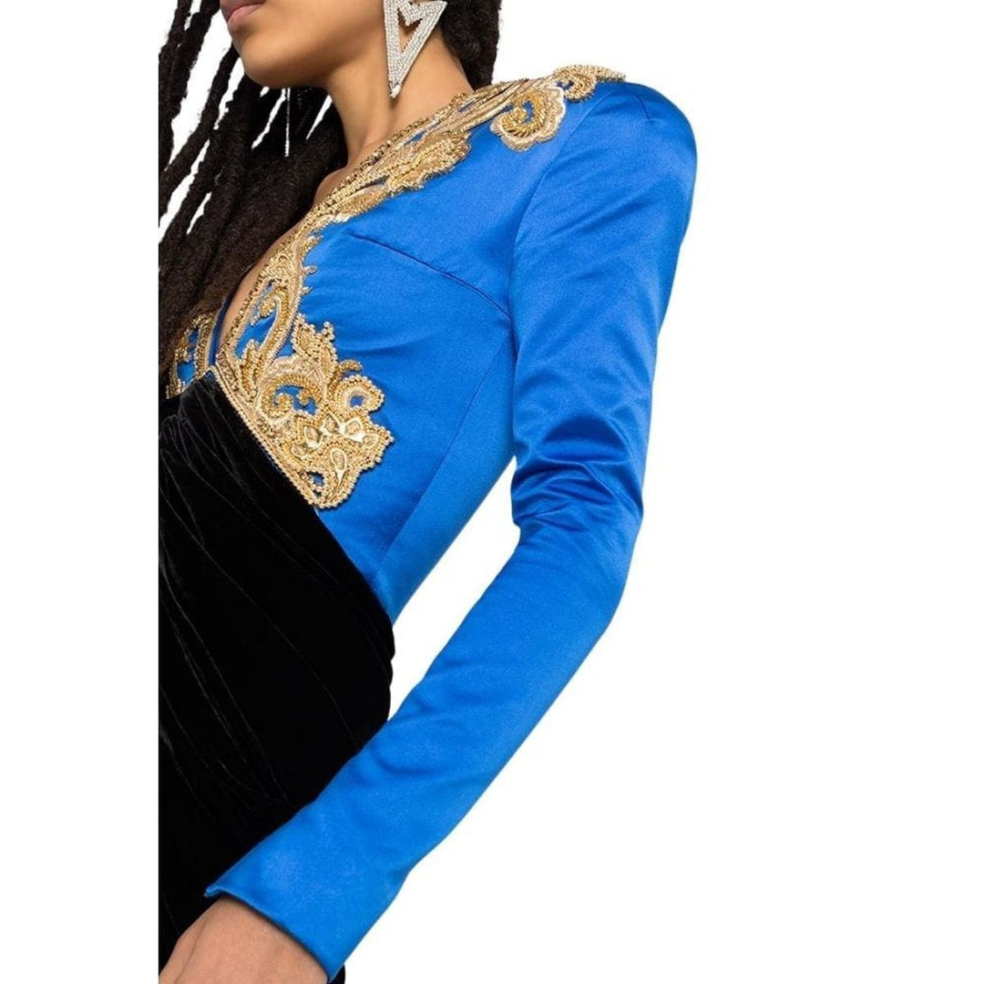 Beaded V-neck Mini Dress