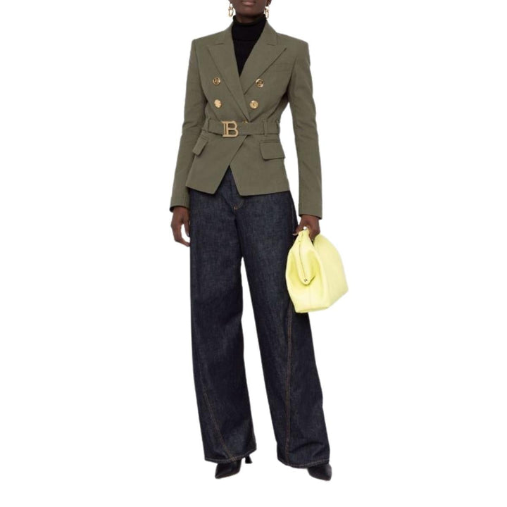 Belted Double-Breasted Blazer Jacket