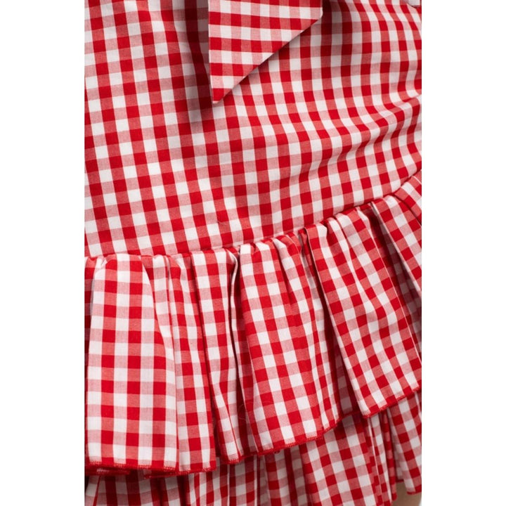 Belted Ruffled Plaid Mini Skirt