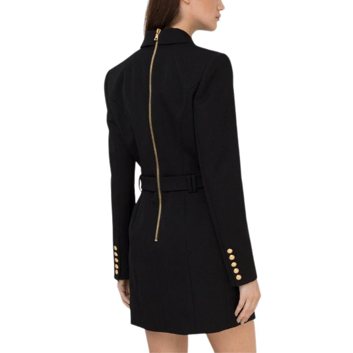 Black Belted Blazer Dress