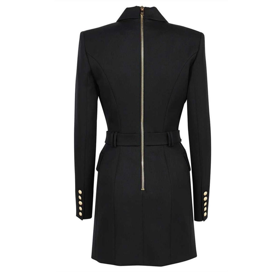 Black Belted Blazer Dress