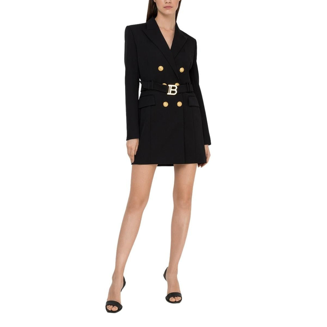 Black Belted Blazer Dress