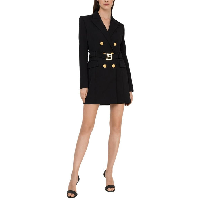 Black Belted Blazer Dress