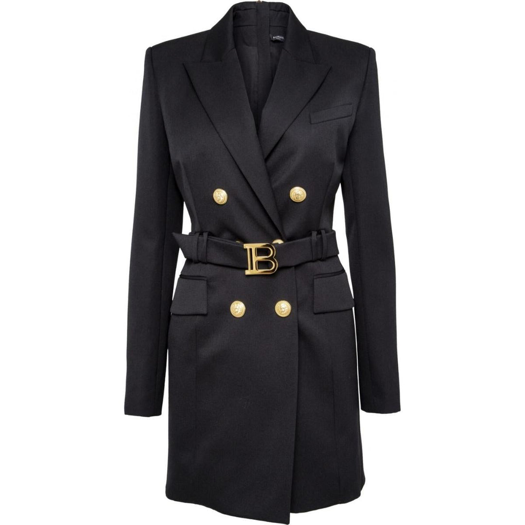 Balmain-Black Belted Blazer Dress - Runway Catalog