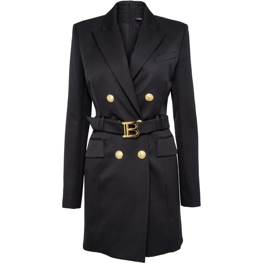 Balmain-Black Belted Blazer Dress - Runway Catalog